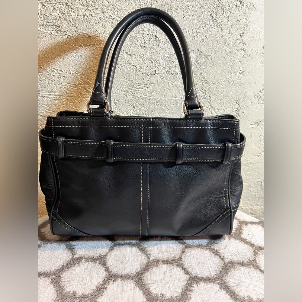 COACH Black Leather Handbag EUC - Picture 7 of 16